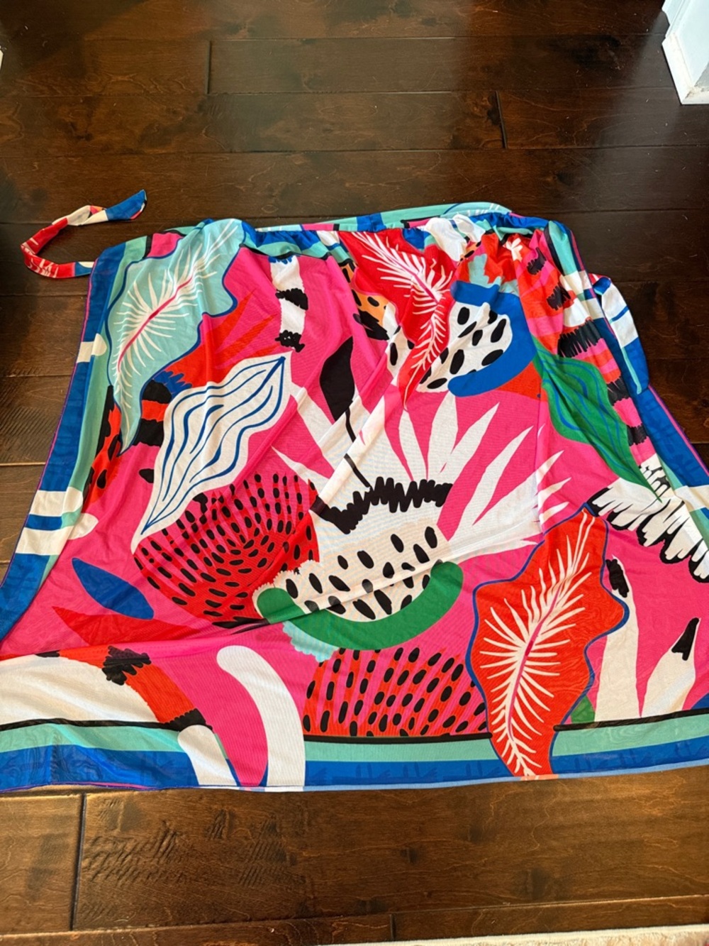 Bright Tropical Print Sarong - Pink, Red, Green, Blue